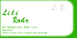 lili rohr business card